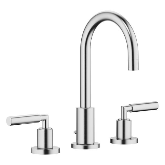 Dornbracht Waschtisch-Dreilochbatterie Tara mit Ablaufgarnitur, schwenkbar, 135mm, 7l/min, Chrom gebürstet, 20710882-93