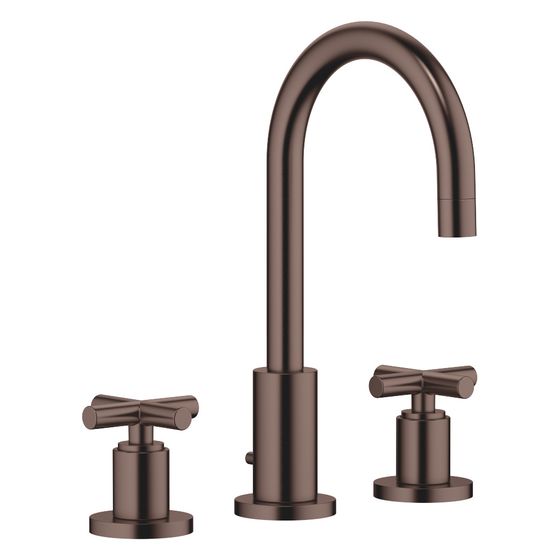 Dornbracht Waschtisch-Dreilochbatterie Tara mit Ablaufgarnitur, schwenkbar, 135mm, 7l/min, Dark Bronze gebürstet, 20710892-43