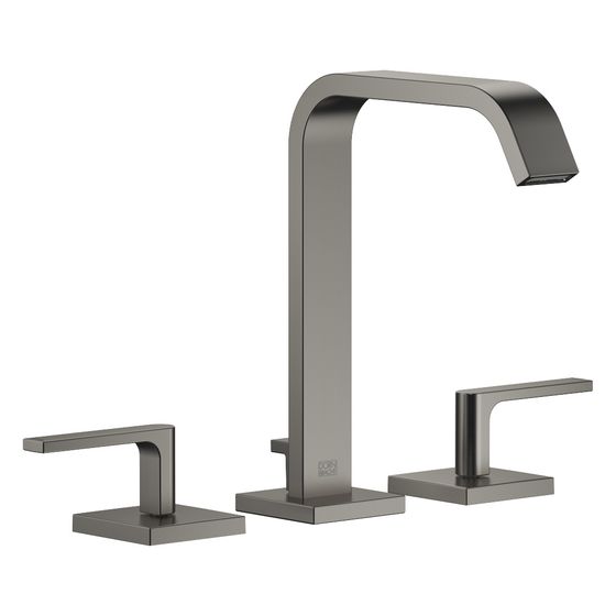 Dornbracht Waschtisch-Dreilochbatterie IMO mit Ablaufgarnitur Ausladung 165mm, 4,6l/min, Dark Platinum gebürstet