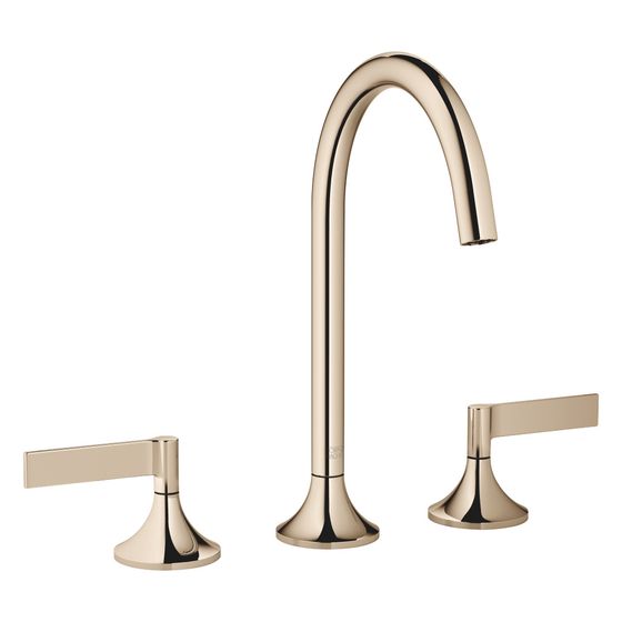 Dornbracht Waschtisch-Dreilochbatterie Vaia mit Ablaufgarnitur, 168mm, schwenkbar, 5,7l/min, Champagne 22kt Gold, 20713819-47