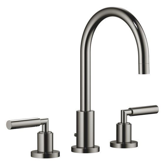 Dornbracht Waschtisch-Dreilochbatterie Tara mit Ablaufgarnitur, schwenkbar, 165mm, 7l/min, Dark Chrome, 20713882-19