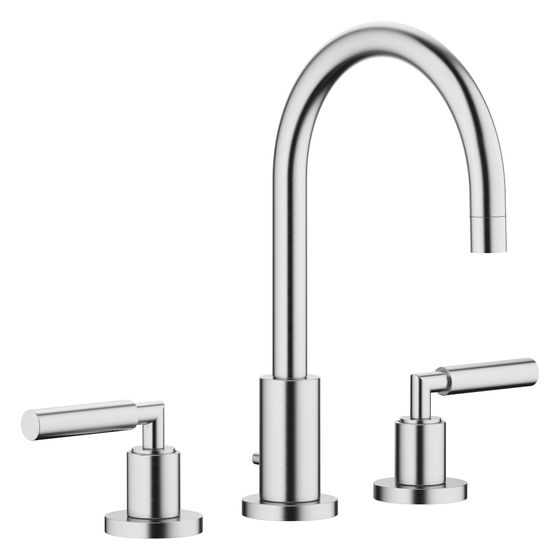 Dornbracht Waschtisch-Dreilochbatterie Tara mit Ablaufgarnitur, schwenkbar, 165mm, 7l/min, Chrom gebürstet, 20713882-93