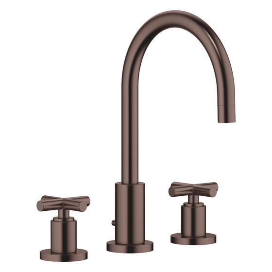 Dornbracht Waschtisch-Dreilochbatterie Tara mit Ablaufgarnitur, schwenkbar, 165mm, 7l/min, Dark Bronze gebürstet, 20713892-43