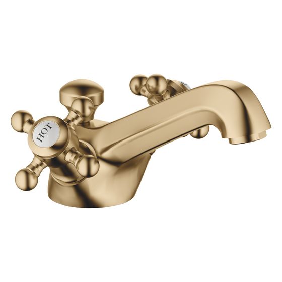 Dornbracht Waschtisch-Einlochbatterie Madison mit Ablaufgarnitur, Ausladung 130mm, Dark Brass gebürstet, 22500360-39
