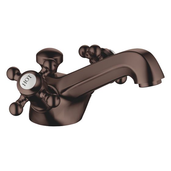 Dornbracht Waschtisch-Einlochbatterie Madison mit Ablaufgarnitur, Ausladung 130mm, Dark Bronze gebürstet PVD, 22500360-43