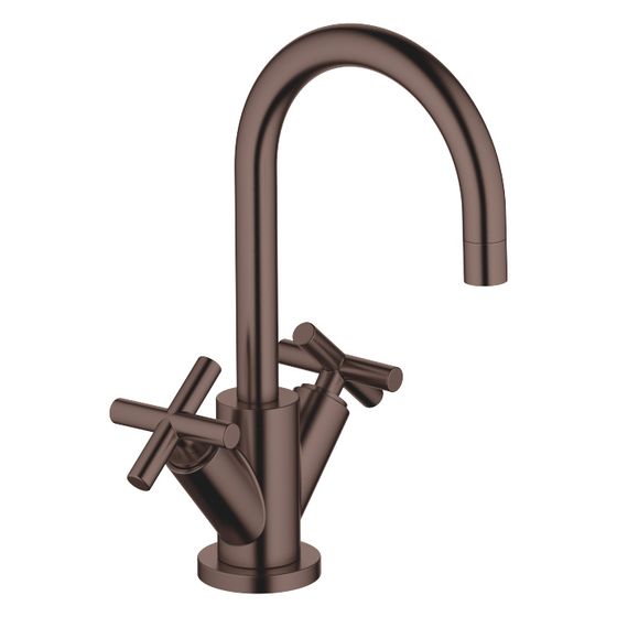 Dornbracht Waschtisch-Einlochbatterie Tara mit Ablaufgarnitur, schwenkbar, 135mm, 7l/min, Dark Bronze gebürstet, 22512892-43