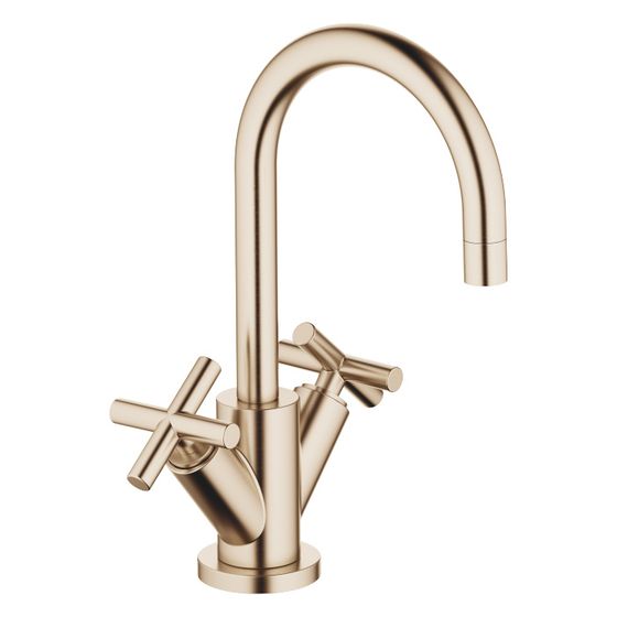 Dornbracht Waschtisch-Einlochbatterie Tara mit Ablaufgarnitur, schwenkbar, 135mm, 7l/min, Champagne geb 22kt Gold, 22512892-46