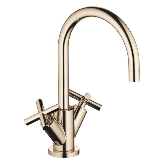 Dornbracht Waschtisch-Einlochbatterie Tara mit Ablaufgarnitur, schwenkbar, 165mm, 7l/min, Champagne 22kt Gold, 22513892-47