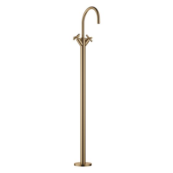 Dornbracht Waschtisch-Einlochbatterie Tara, erhöhter Standfuß, 201mm, max. 5,7l/min, Dark Brass gebürstet, 22585892-39