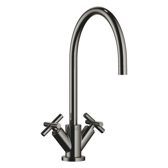 Dornbracht Einlochbatterie Tara schwenkbar, Ausladung 235mm, max. 7l/min, Dark Chrome