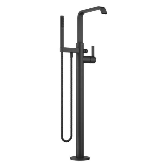 Dornbracht IMO Wannen-Einhandbatterie freistehend Standrohr Schwallauslauf 279mm, Schwarz matt