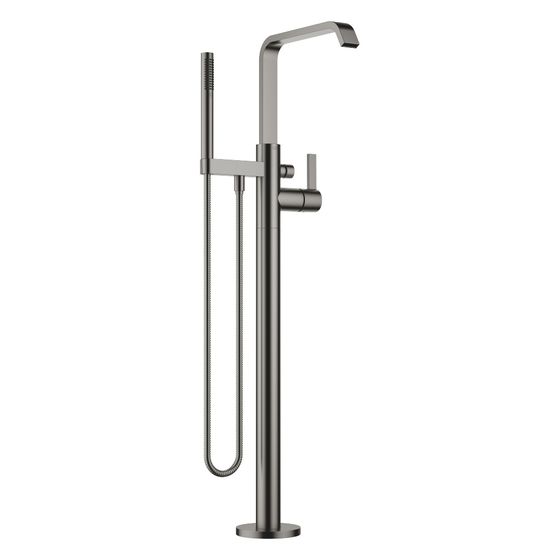 Dornbracht IMO Wannen-Einhandbatterie freistehend Standrohr Schwallauslauf 279mm, Dark Platinum gebürstet