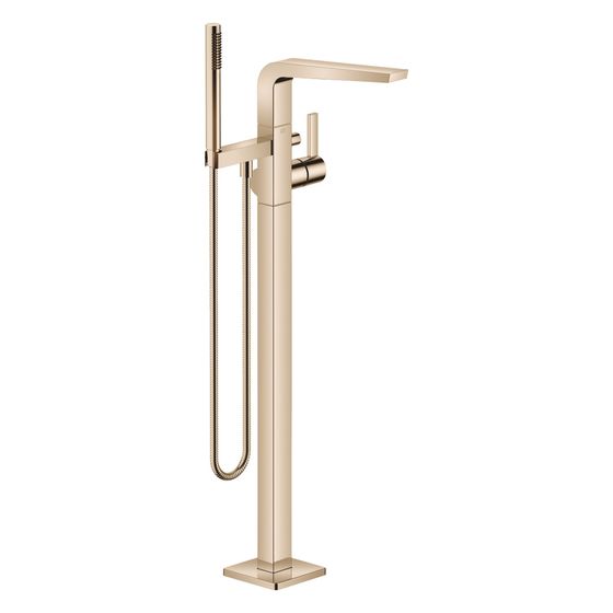 Dornbracht Wannen-Einhandbatterie CL.1 mit Standrohr und Schlauchbrausegarnitur Ausladung 238mm, Champagne 22kt Gold