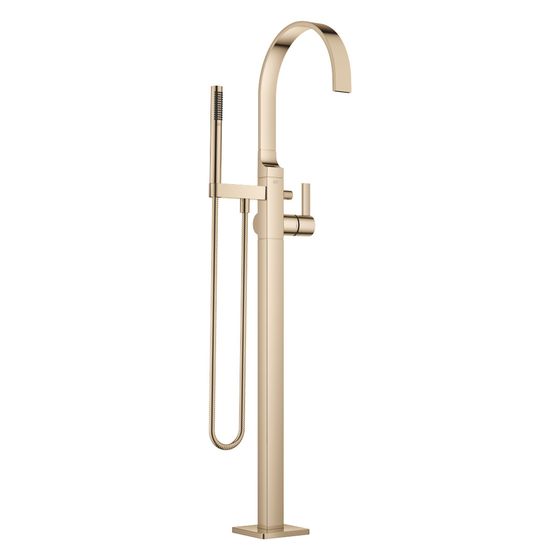 Dornbracht Wannen-Einhandbatterie Mem, mit Standrohr für freistehende Montage, 281mm, max. 25,1l/min, Champagne 22kt Gold