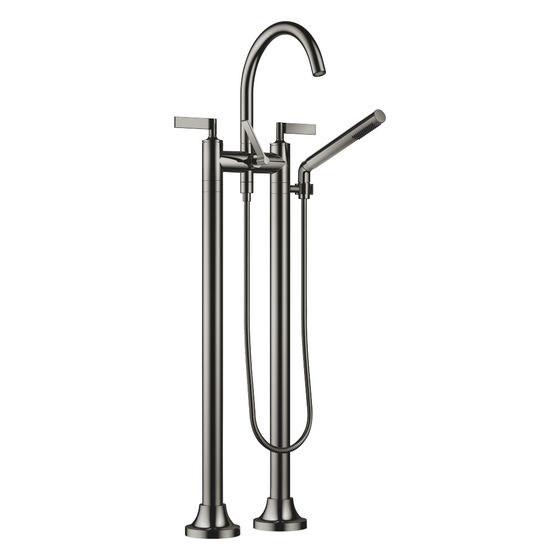 Dornbracht Wannen-Zweilochbatterie Vaia freistehend mit Handbrausegarnitur, 221mm, Dark Chrome, 25943819-19