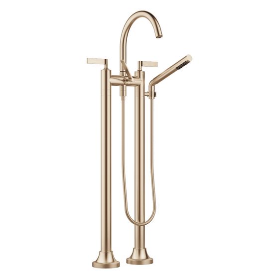 Dornbracht Wannen-Zweilochbatterie Vaia freistehend mit Handbrausegarnitur, 221mm, Champagne gebürstet 22kt Gold, 25943819-46