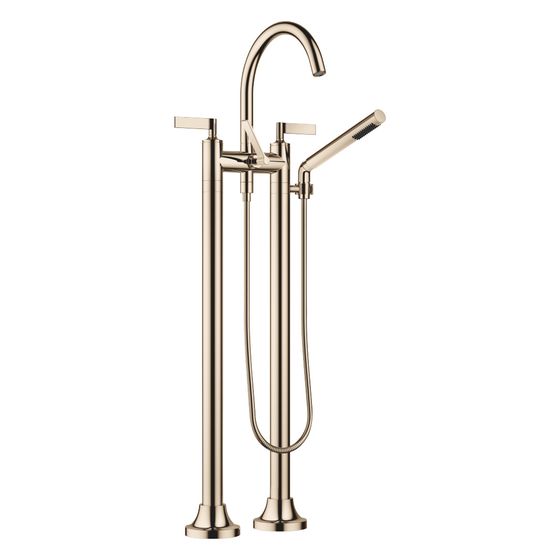 Dornbracht Wannen-Zweilochbatterie Vaia freistehend mit Handbrausegarnitur, 221mm, Champagne 22kt Gold, 25943819-47