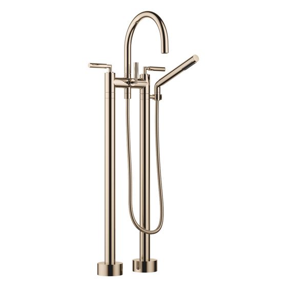 Dornbracht Wannen-Zweilochbatterie Tara, freistehend, Handbr., schwenkbar, 220mm, 22l/min, Champagne 22kt Gold, 25943882-47