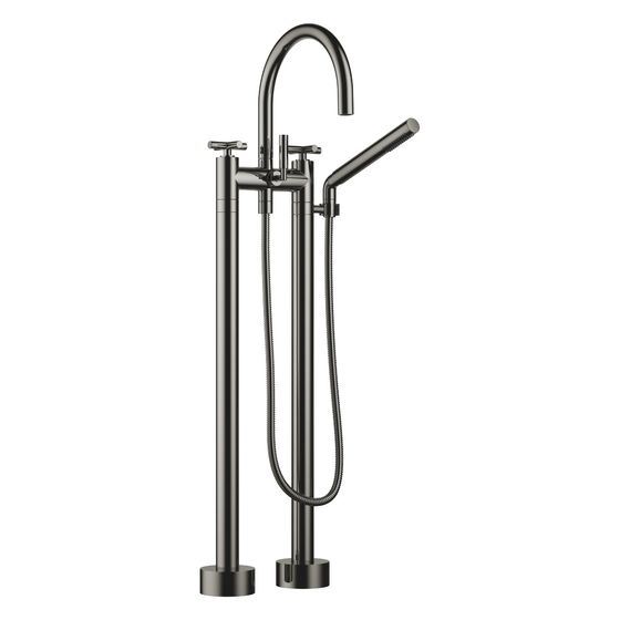 Dornbracht Wannen-Zweilochbatterie Tara, freistehend, Handbr., schwenkbar, 220mm, 22l/min, Dark Chrome, 25943892-19