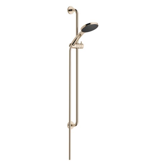 Dornbracht Duschgarnitur für Meta Brausekopf 120mm Schlauch 1750mm Wandrohr mit Schieber, Light Gold PVD, 26411625-26