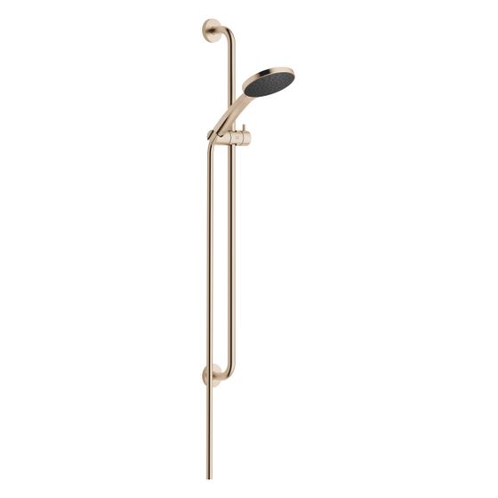 Dornbracht Duschgarnitur für Meta Brausekopf 120mm Schlauch 1750mm Wandrohr mit Schieber, Light Gold geb. PVD, 26411625-27