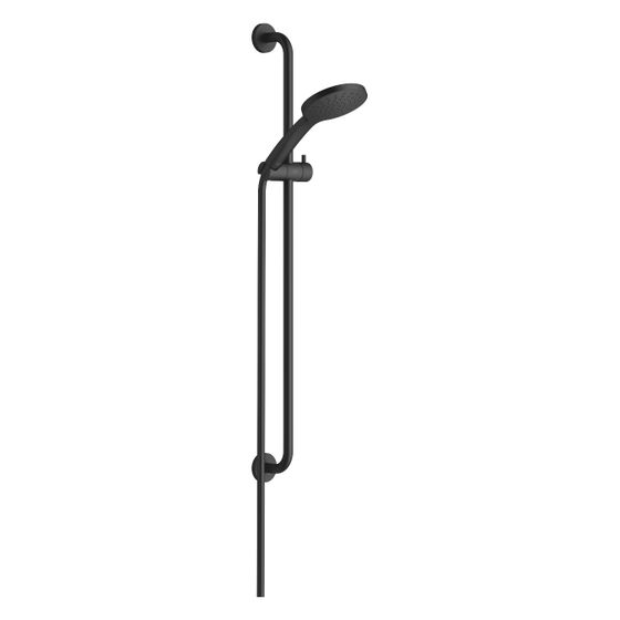 Dornbracht Duschgarnitur für Meta Brausekopf 120mm Schlauch 1750mm Wandrohr mit Schieber, Schwarz matt, 26411625-33