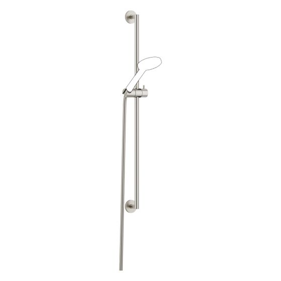 Dornbracht Duschgarnitur für Meta ohne Handbrause Wandrohr mit Schieber Schlauch 1750mm, Platin gebürstet, 26412625-06