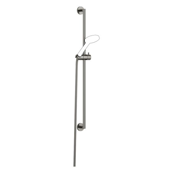Dornbracht Duschgarnitur für Meta ohne Handbrause Wandrohr mit Schieber Schlauch 1750mm, Dark Chrome, 26412625-19