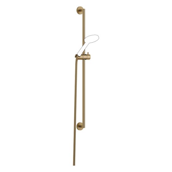 Dornbracht Duschgarnitur für Meta ohne Handbrause Wandrohr mit Schieber Schlauch 1750mm, Dark Brass gebürstet PVD, 26412625-39