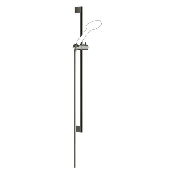 Dornbracht Duschgarnitur ohne Handbrause Wandrohr mit Schieber Schlauch 1750mm Stichmaß 853mm, Dark Chrome, 26412979-19