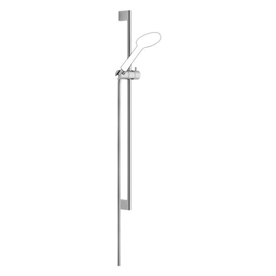 Dornbracht Duschgarnitur ohne Handbrause Wandrohr mit Schieber Schlauch 1750mm Stichmaß 853mm, Chrom gebürstet, 26412979-93