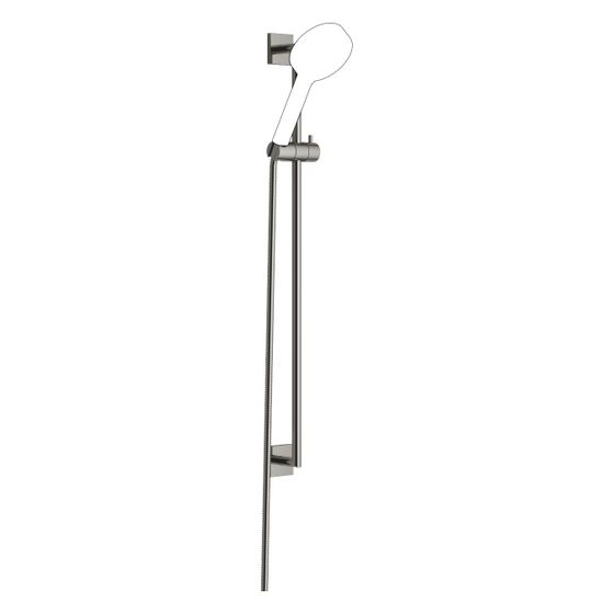 Dornbracht Duschgarnitur Symetrics Wandrohr mit Schieber Schlauch 1750mm Stichmaß 800mm, Dark Chrome, 26412980-19
