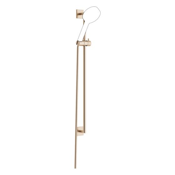 Dornbracht Duschgarnitur Symetrics Wandrohr mit Schieber Schlauch 1750mm Stichmaß 800mm, Light Gold gebürstet PVD, 26412980-27