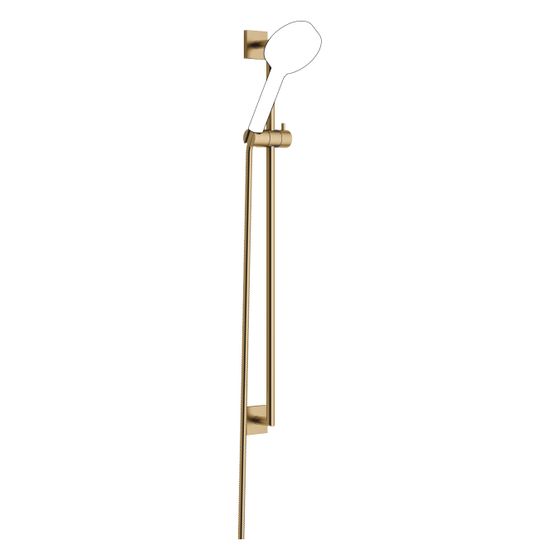 Dornbracht Duschgarnitur Symetrics Wandrohr mit Schieber Schlauch 1750mm Stichmaß 800mm, Dark Brass gebürstet PVD, 26412980-39