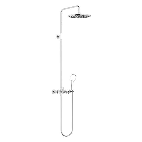 Dornbracht Shower Pipe Tara ohne Handbrause, Ausladung 420mm, Kopfbrause 300mm, max. 14l/min, Chrom