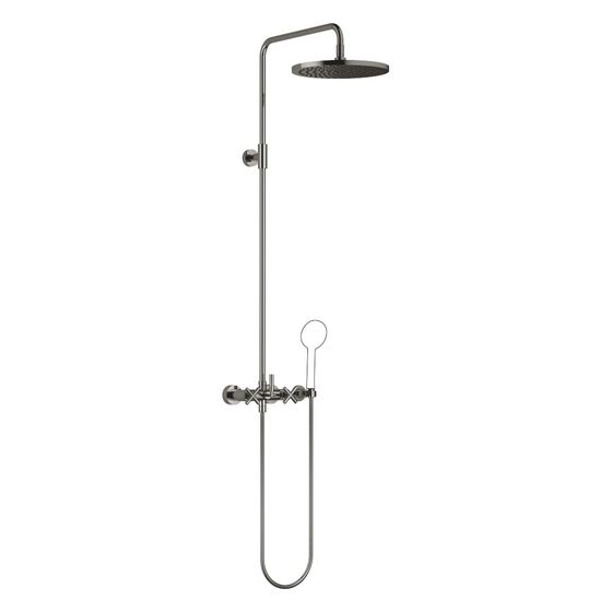 Dornbracht Shower Pipe Tara ohne Handbrause, Ausladung 420mm, Kopfbrause 300mm, max. 14l/min, Dark Chrome