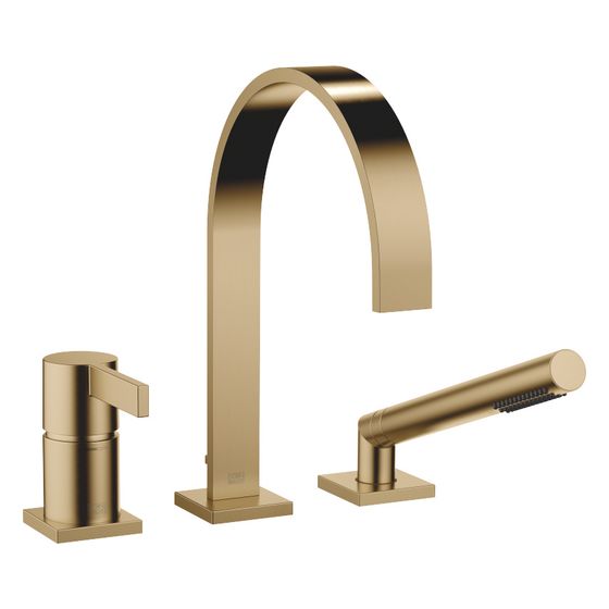 Dornbracht Wannen-Dreiloch-Einhandbatterie Mem, für Wannenrandmontage, 220mm, max. 20,4l/min, Dark Brass gebürstet