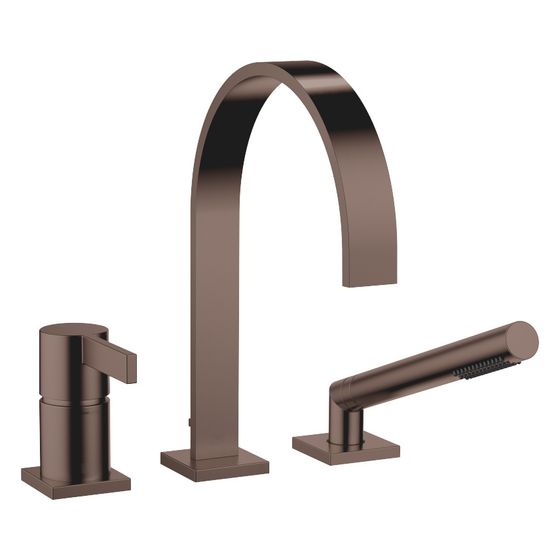 Dornbracht Wannen-Dreiloch-Einhandbatterie Mem, für Wannenrandmontage, 220mm, max. 20,4l/min, Dark Bronze gebürstet PVD