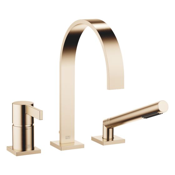 Dornbracht Wannen-Dreiloch-Einhandbatterie Mem, für Wannenrandmontage, 220mm, max. 20,4l/min, Champagne gebürstet 22kt Gold