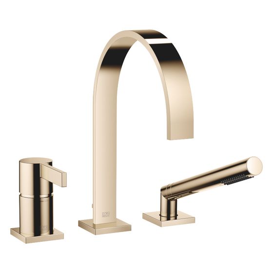 Dornbracht Wannen-Dreiloch-Einhandbatterie Mem, für Wannenrandmontage, 220mm, max. 20,4l/min, Champagne 22kt Gold