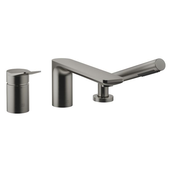 Dornbracht Wannen-Dreiloch-Einhandbatterie Lissé für Wannenrand 200mm, Dark Platinum gebürstet