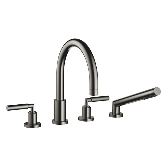 Dornbracht Wannen-Vierlochbatterie Tara für Wannenrandmontage, Ausladung 220mm, 23,5l/min, Dark Chrome, 27512882-19