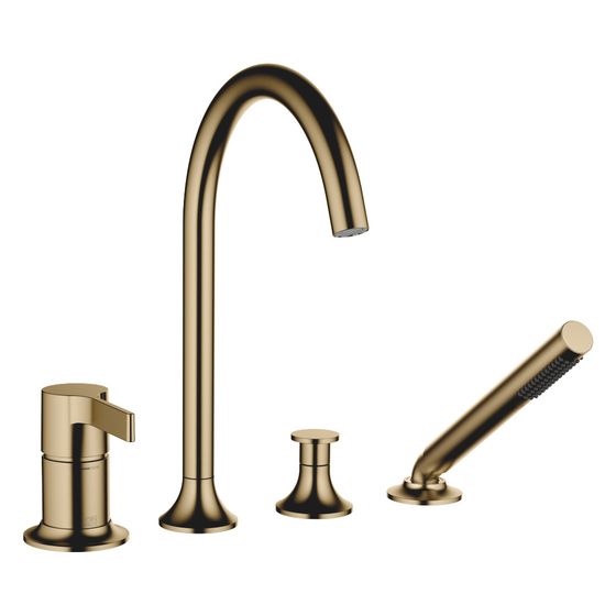 Dornbracht Wannen-Vierlochbatterie Vaia 220mm, Dark Brass gebürstet
