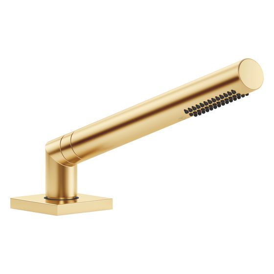 Dornbracht Schlauchbrausegarnitur Symetrics für Wannenrandm., 60x60mm, 32mm Metallschlauch 175cm 6,8l/min, Gold gebürstet PVD