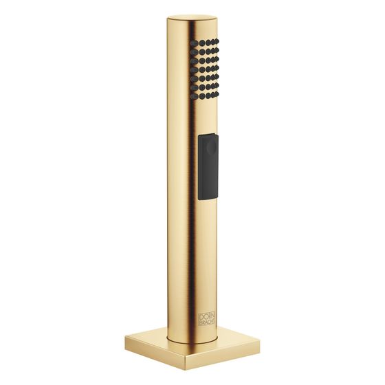 Dornbracht Spülbrausegarnitur eckige Rosette Umschalter 190mm Schlauch 1500mm, Messing gebürstet 23kt Gold