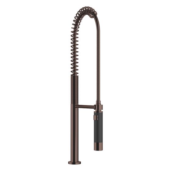 Dornbracht Profibrausegarnitur Armaturenhöhe 665mm Bohrung 30mm Einzelrosette 55mm, Dark Bronze gebürstet PVD