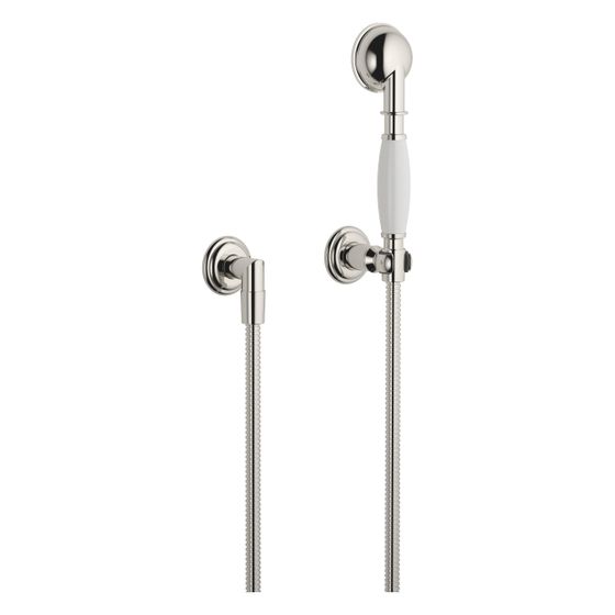 Dornbracht Schlauchbrausegarnitur Madison mit Einzelrosetten FlowReduce, Platin
