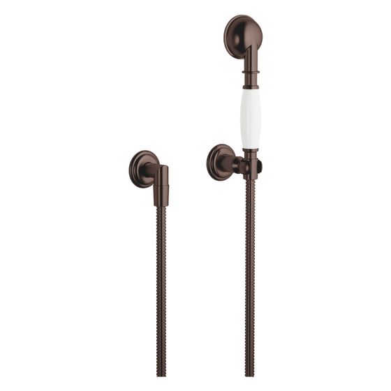 Dornbracht Schlauchbrausegarnitur Madison mit Einzelrosetten, Dark Bronze gebürstet PVD