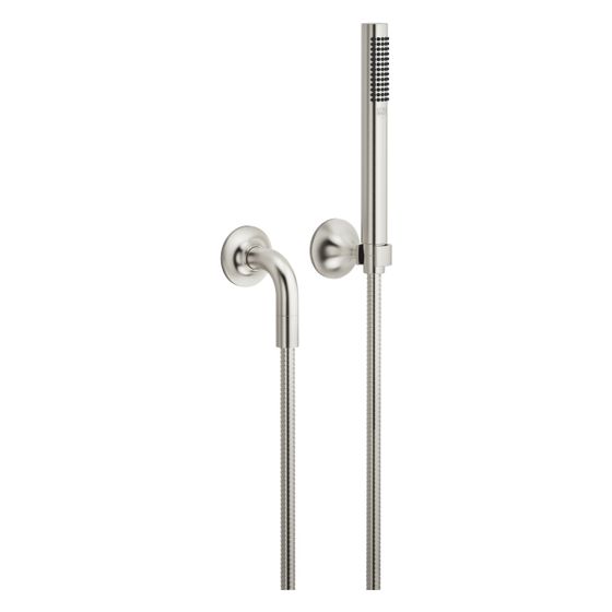 Dornbracht Schlauchbrausegarnitur Vaia, Einzelrosetten FlowReduce, 1250mm, 6,8l/min, Platin gebürstet