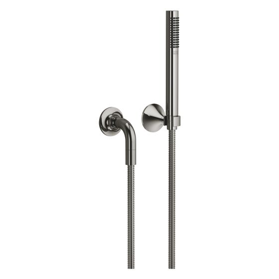 Dornbracht Schlauchbrausegarnitur Vaia, Einzelrosetten FlowReduce, 1250mm, 6,8l/min, Dark Chrome